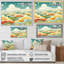 Motif de ciel minimalisme bleu et jaune - art mural ciel-426104129-426104138