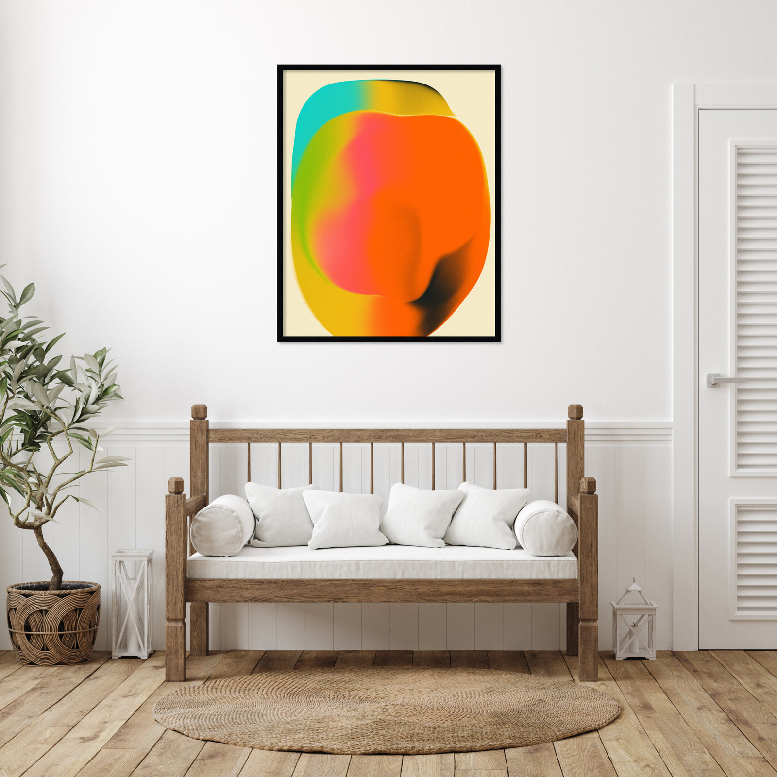 Smudge 2 by Jazzberry Blue, Black Framed, 41" H x 33" W