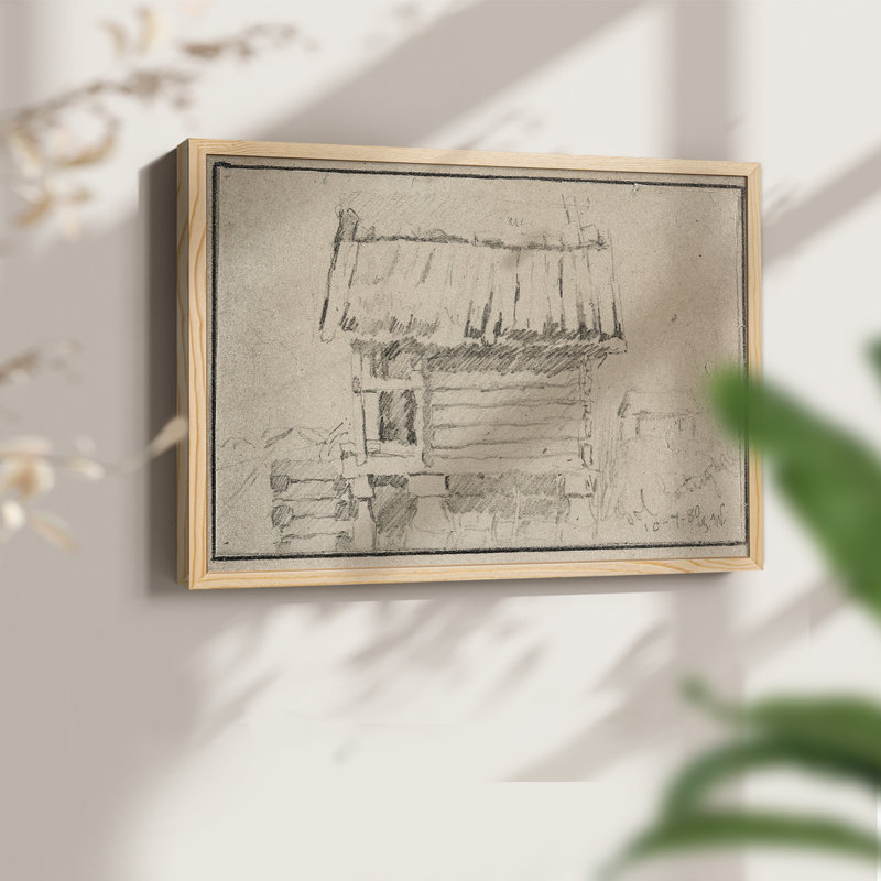 Croquis rétro - Lxxxi - reproduction encadrée, H 11 po x l 14 po, Naturel