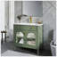 Lavabo de salle de bain 35,6 po Mid-Century avec verre à motif et bande lumineuse à capteur de mouvement, meuble-lavabo sur pied Farmhouse avec rangement, meuble-lavabo haut de gamme pour salle de bain, vert-1100970243