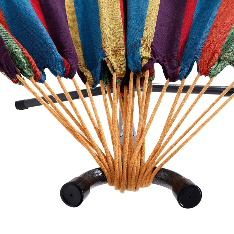 Hamac double classique avec support Hizer, Rouge / mauve / bleu