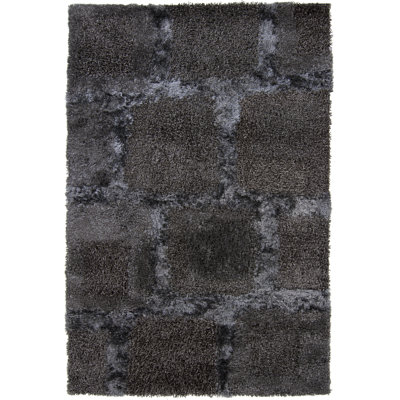 Areva Shag Black Area Rug
