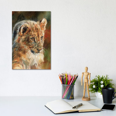 Lion Cub by David Stribbling - Wrapped Canvas Painting