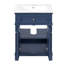Armoire de salle de bain de style rétro de 24 pouces avec portes à fermeture douce, tablette réglable, lavabo en céramique et surface anti-dégâts.-129864586