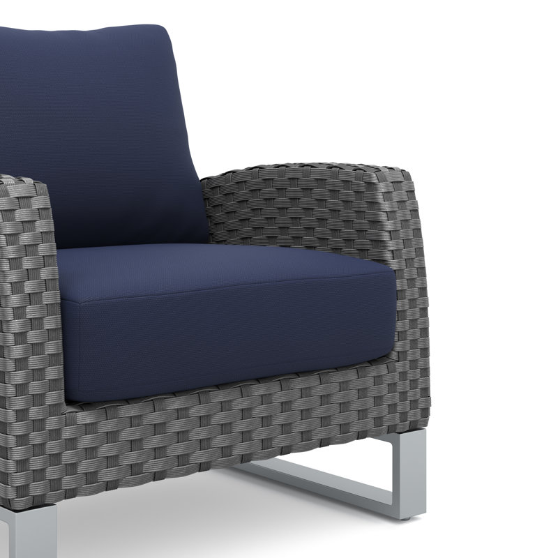 Sabreea Wicker Club Chair, Blue