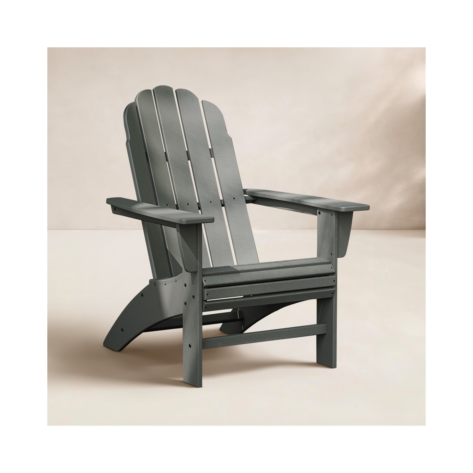 POLYWOOD Vineyard Curveback Resin Adirondack Chair, Slate Gray