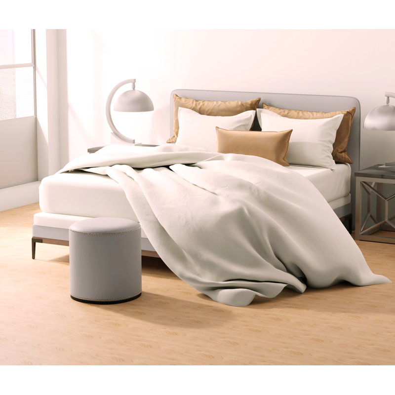 Alvito Duvet Cover - Charcoal, Twin Duvet Cover, Ecru