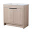 Meuble-lavabo autoportant de 36 pouces avec lavabo en céramique blanche et 2 portes d'armoire à fermeture en douceur