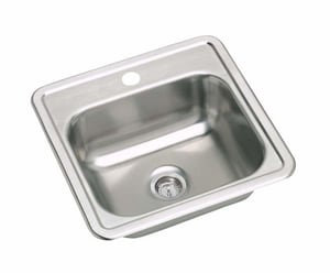 15'' L Drop-In Single Bowl Stainless Steel Kitchen Sink, 1