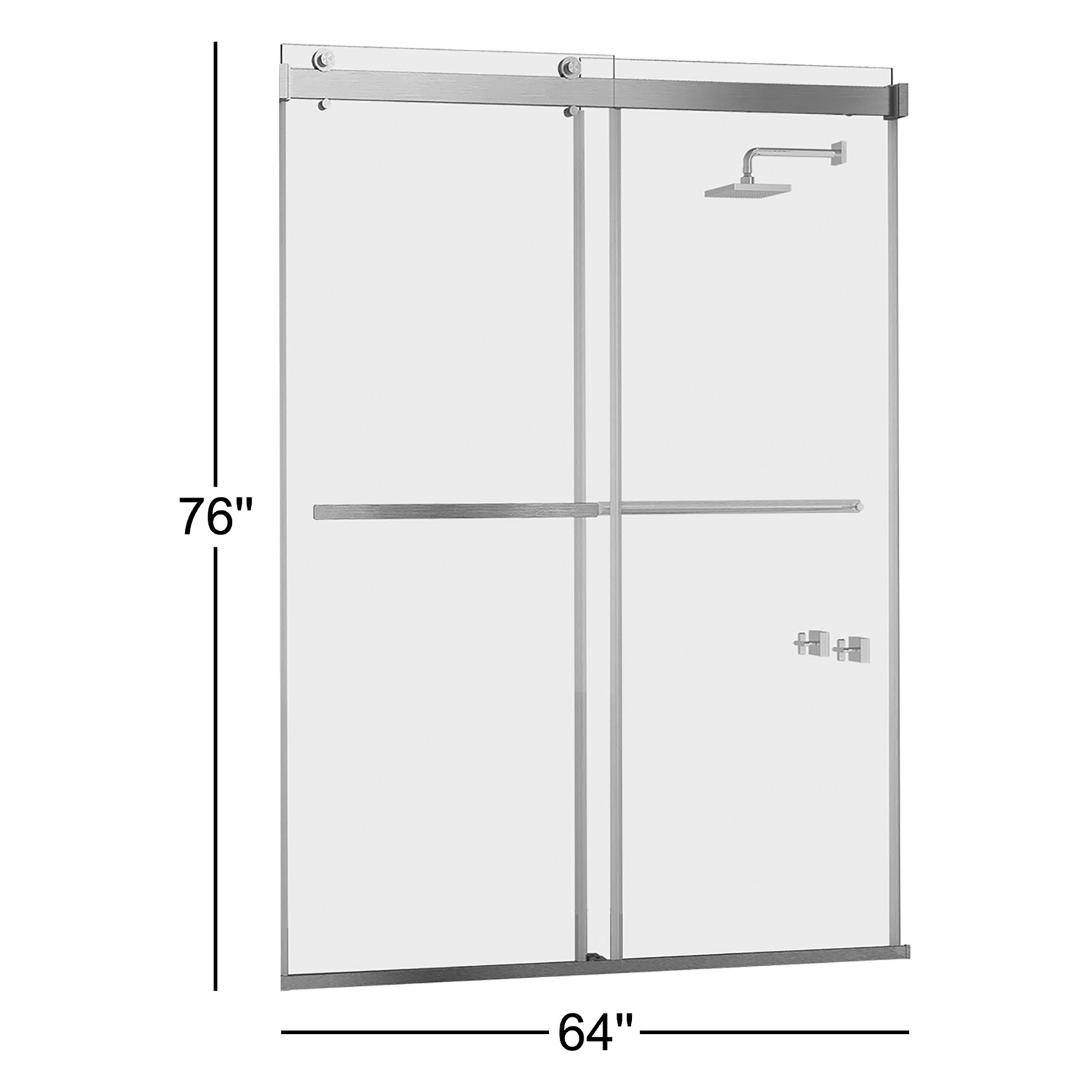 Spezia Frameless Double Sliding Shower Door, Chrome