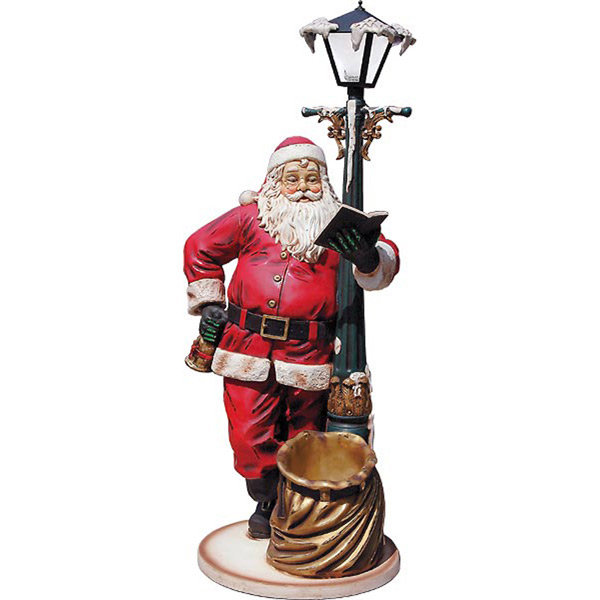 Grand père Noël avec lampadaire (6 pi)