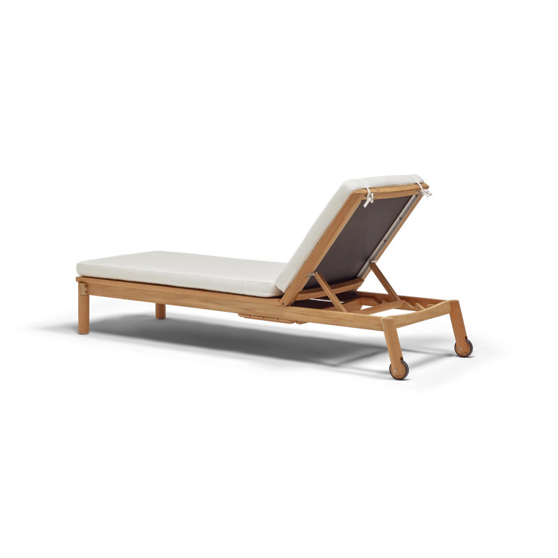 Haven Outdoor Teak Chaise Lounge, Sunbrella Canvas