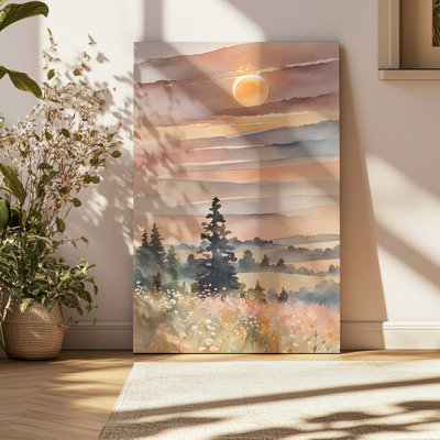 Toile tendue Sunset in Blooming Valley II, 36 po x 24 po