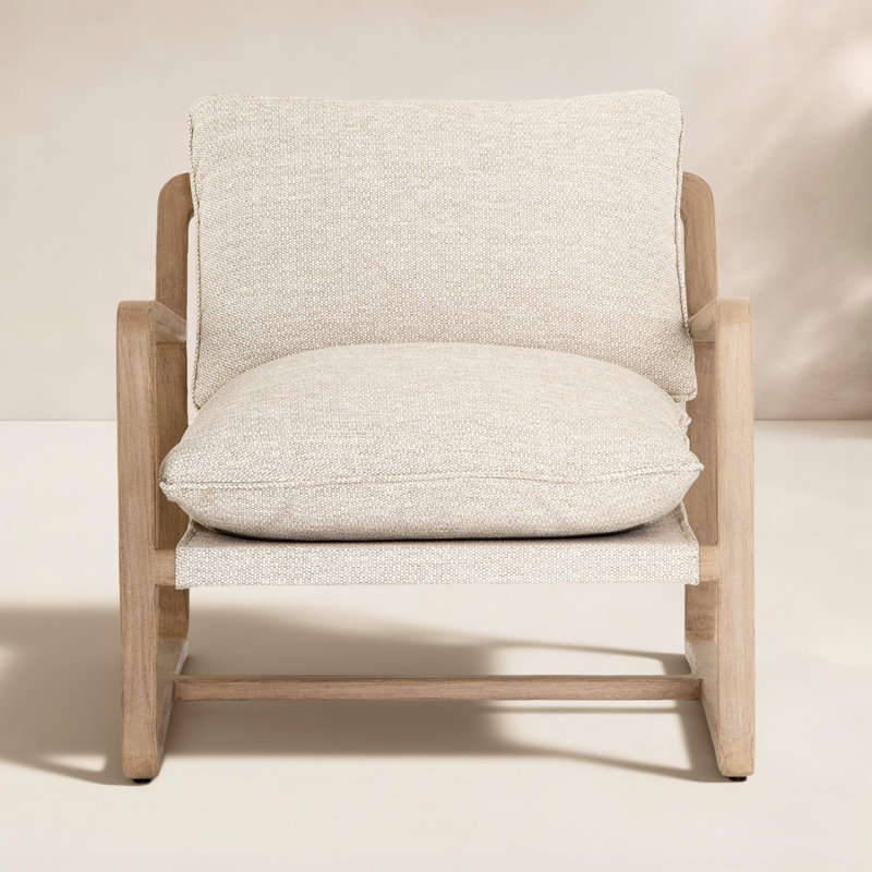 Lane Outdoor Teak Lounge Chair, Faye Sand, Washed Brown