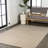 Zyshon Mid-Century Modern Arch Stripe Reversible Machine-Washable Cream/Beige Indoor/Outdoor Rug-568182323