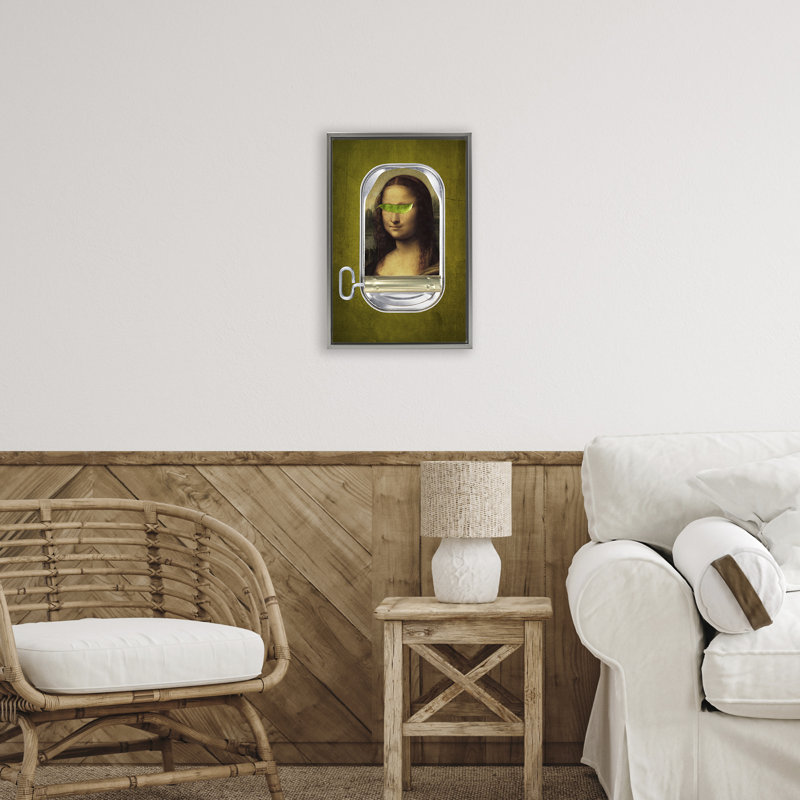 Cadre flottant en conserve Mona Lisa, design par Elo Marc, Gris, H 31 po x l 21 po