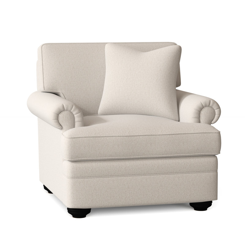 Kensington Armchair, Snow Crypton Performance; 0884-91, Java Finish