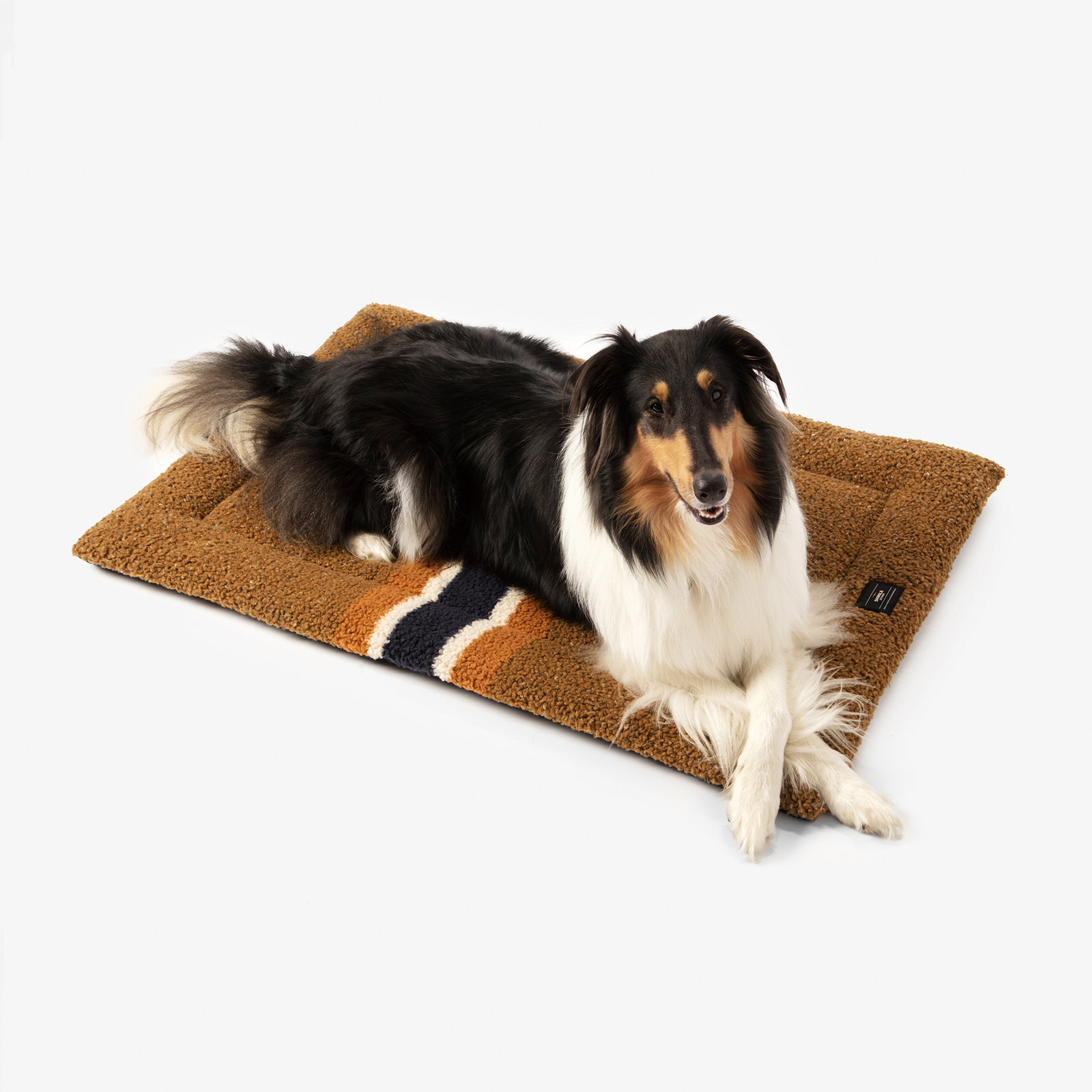 Striped Pet Comfort Cushion, Small (30" W x 23" D x 2" H), Brown