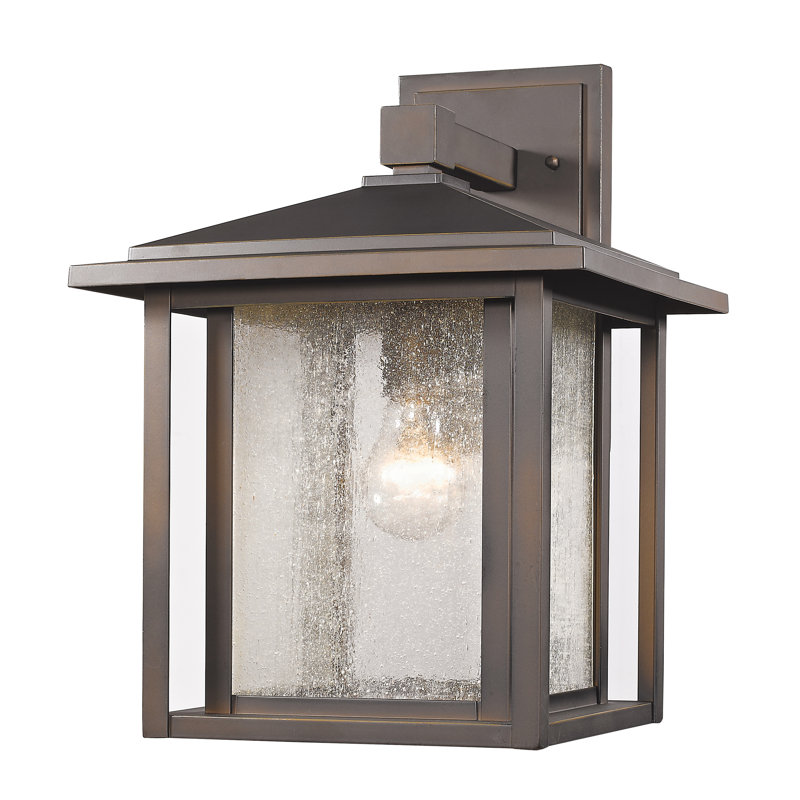 Lanterne murale d'extérieur à 1 ampoule Iwan, Bronze huilé, H 15,25 po x l 12 po x P 11 po