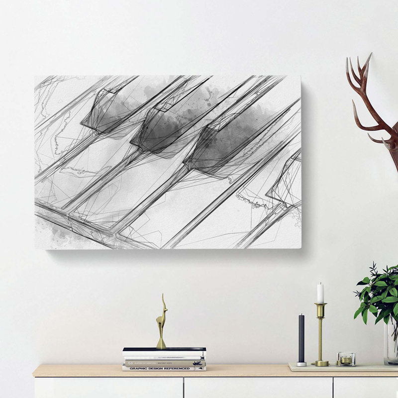 Keyboard Keys In Abstract - Wrapped Canvas, 50cm H x 76cm W x 3cm D