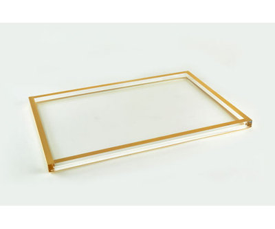 Lucite Gold Border Tray