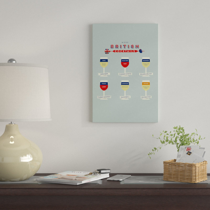 «Cocktail II» par Stephen Wildish, impression sur toile tendue, H 26 po x l 18 po x P 1,5 po, Toile avec cadre noir