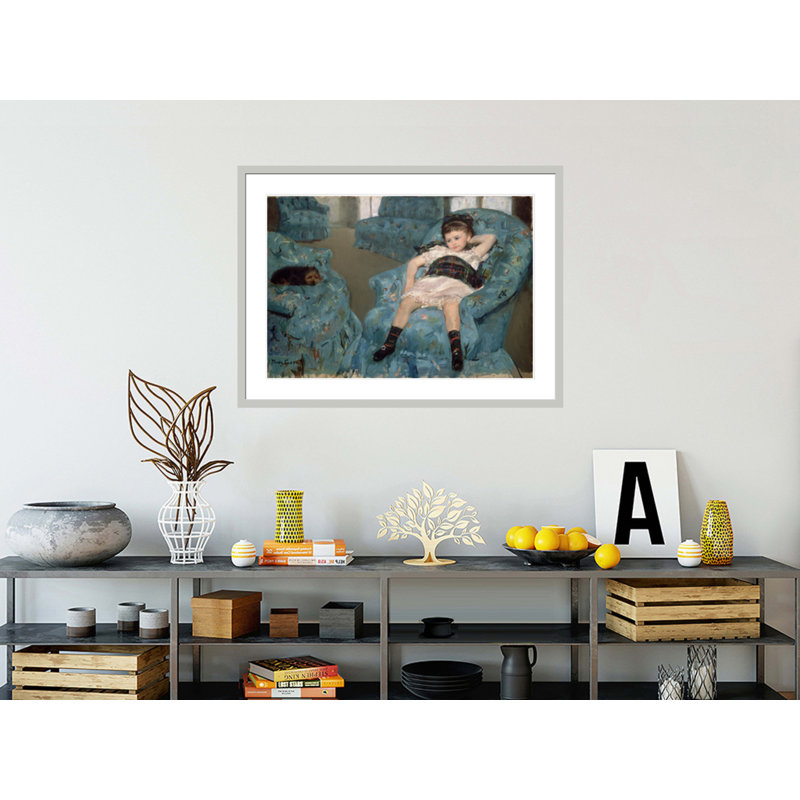Petite fille dans un fauteuil bleu par Mary Cassatt, H 30,76 po x l 41,5 po