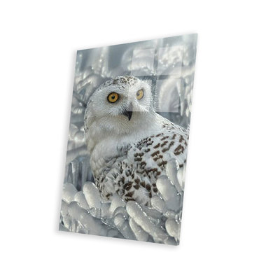 «Snowy Owl Sanctuary - Vertical» par Collin Bogle, impression sans cadre
