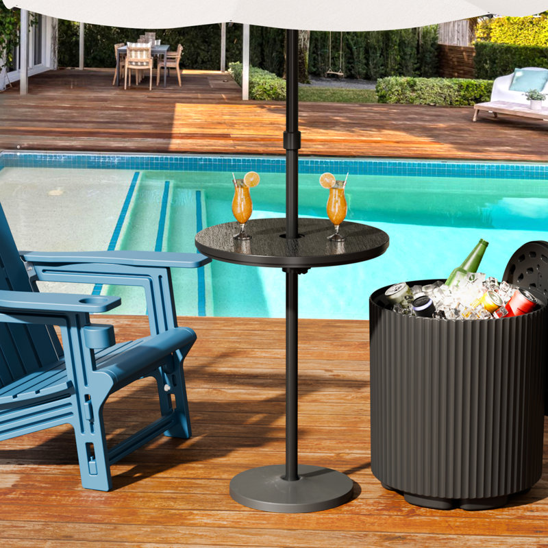  Plateau de table pour parasol d'extérieur pour patio, Noir