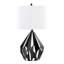 Lampe de table Geome Tri 28 po en métal noir mat avec abat-jour en lin blanc de Grandview Gallery - ensemble de 2