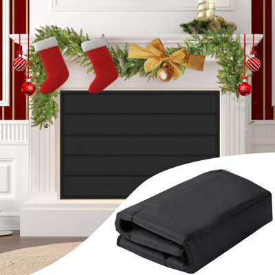 Magnet housse de foyer, bloqueur d'air froid et de tirage pour couverture intérieure de foyer et de perte de chaleur, noir l 39 po x H 32 po