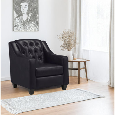 Fauteuil en cuir touffeté de 33 po de large Debolt