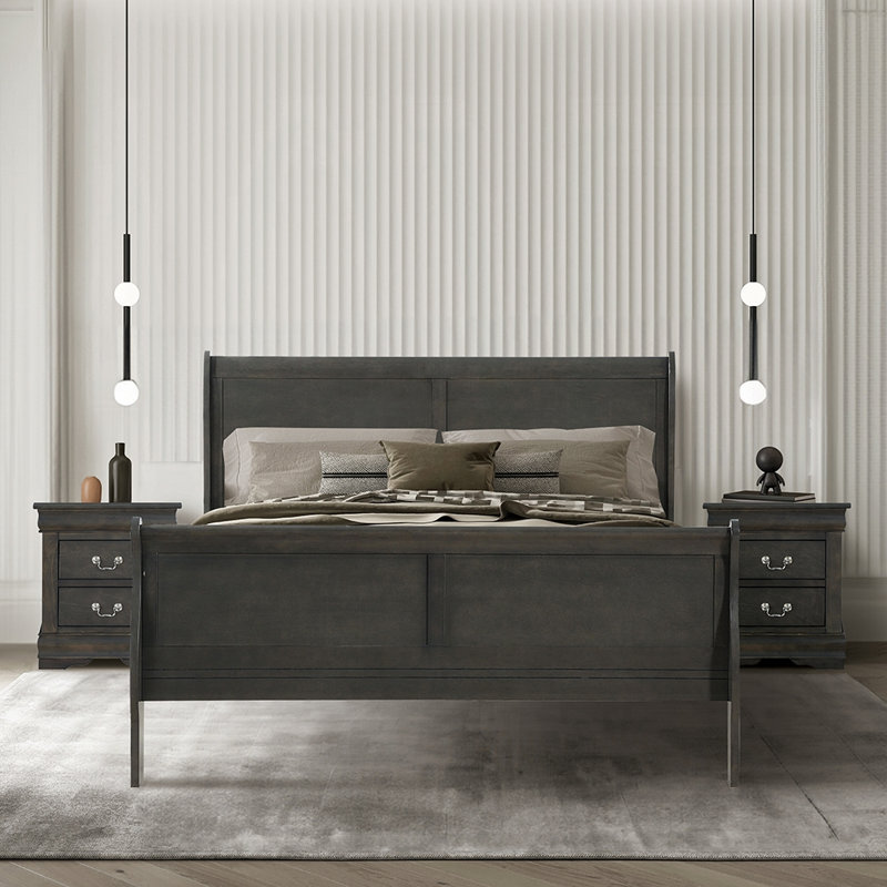 Lit Louis Philippe EK, Grey, Très grand