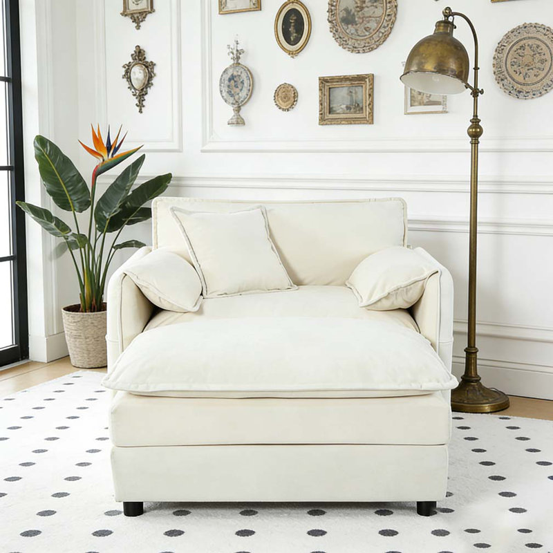 Fauteuil surdimensionné de 41,73 po, Beige
