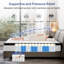 Matelas à ressorts ensachés 12 po - Fermeté moyenne, soutien de la colonne vertébrale et soulagement de la pression, mousse à mémoire de forme gélifiée multi-couches et base antidérapante, isolement de mouvement, compression des vaisseaux-1915275244