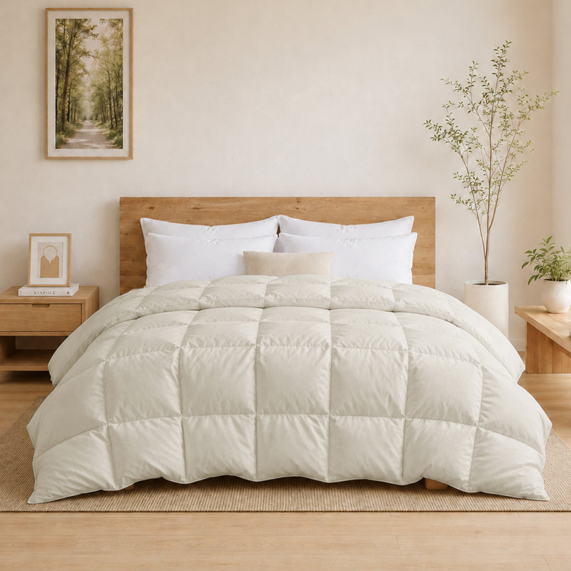 All-Season Duvet – Plush Goose Down & Breathable Comfort, California King, Cream