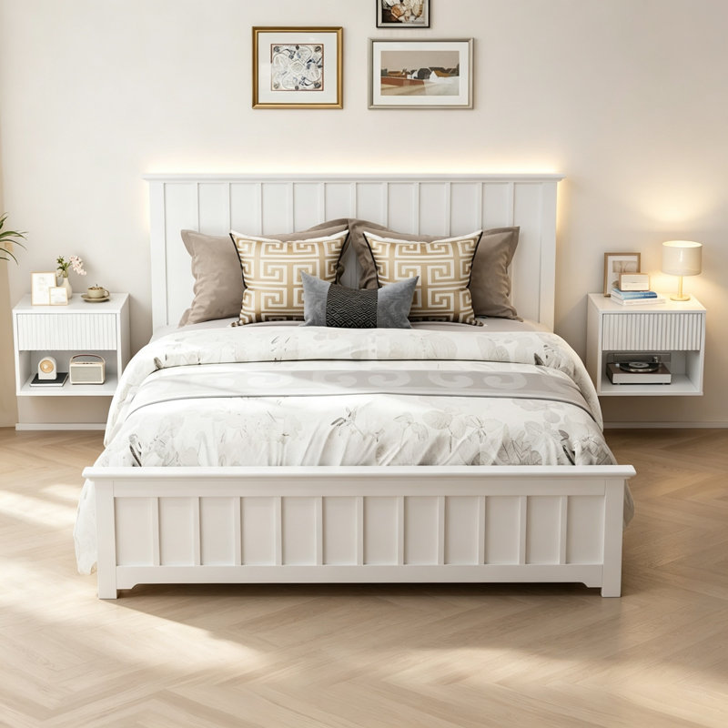 40 cm W Bedside Table, White