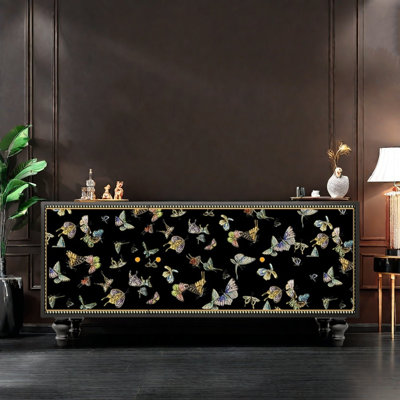 Butterfly Black Lacquer Sideboard