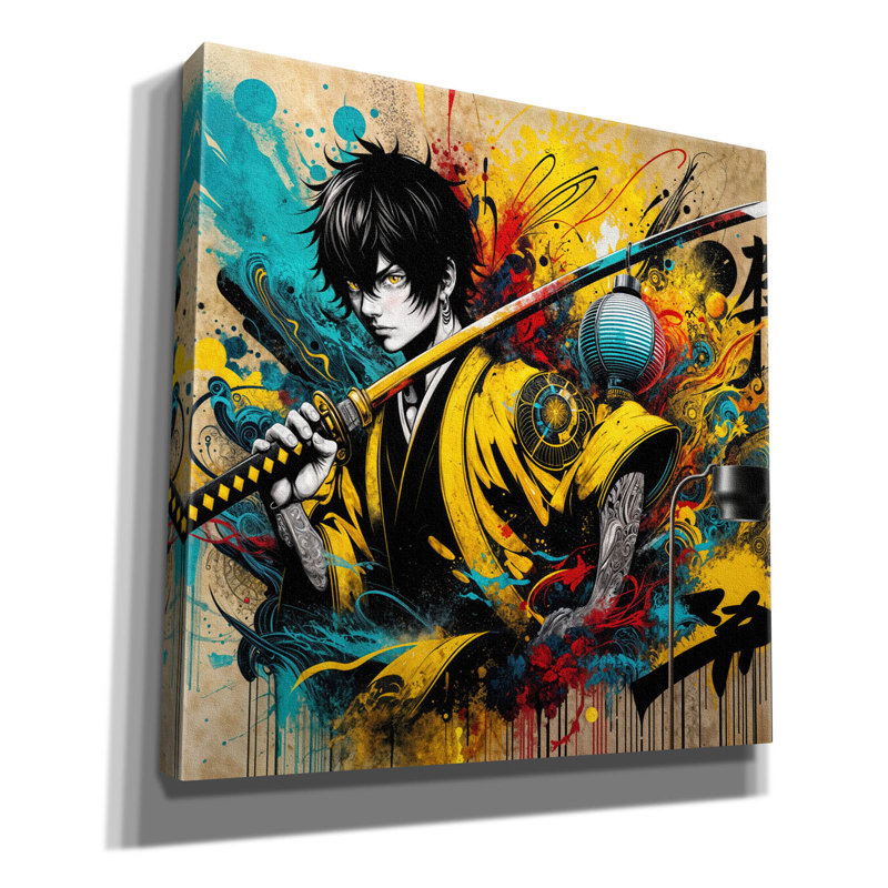  «Katana Warrior 1» par Rey Klimt, art mural sur toile, H 18 po x l 18 po