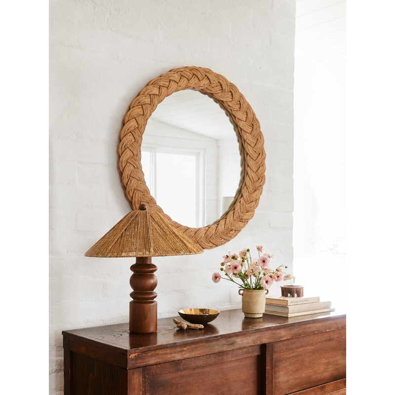 Castello Round Rattan Framed Wall Mirror