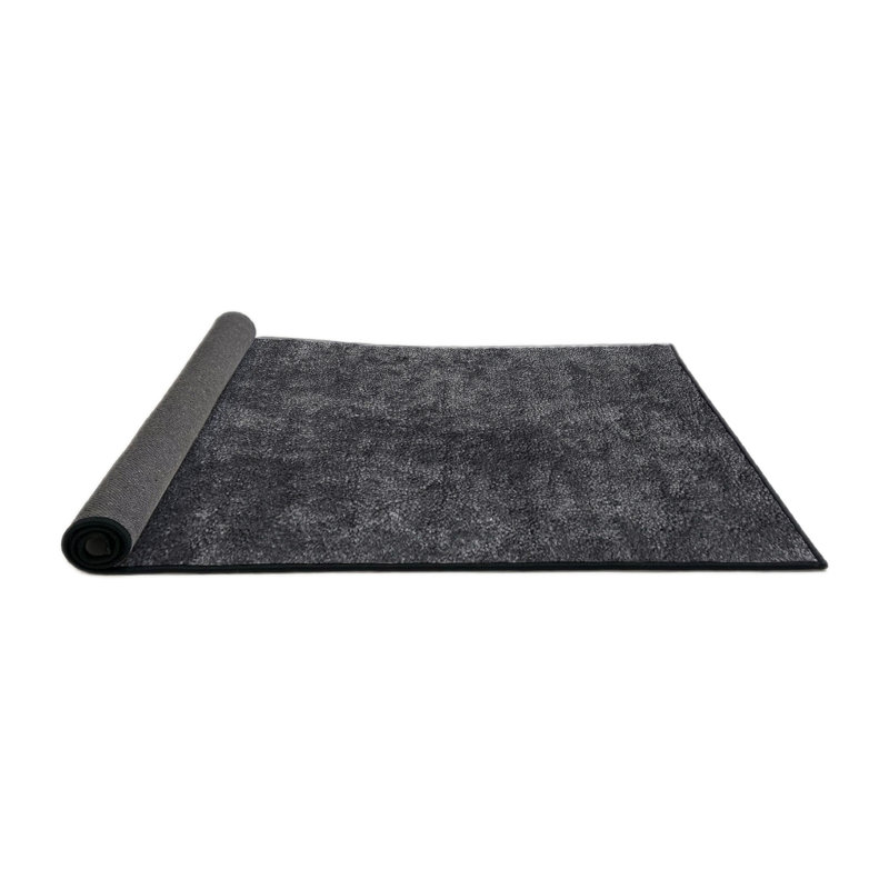 Tapis contemporain noir, Rond 6 pi