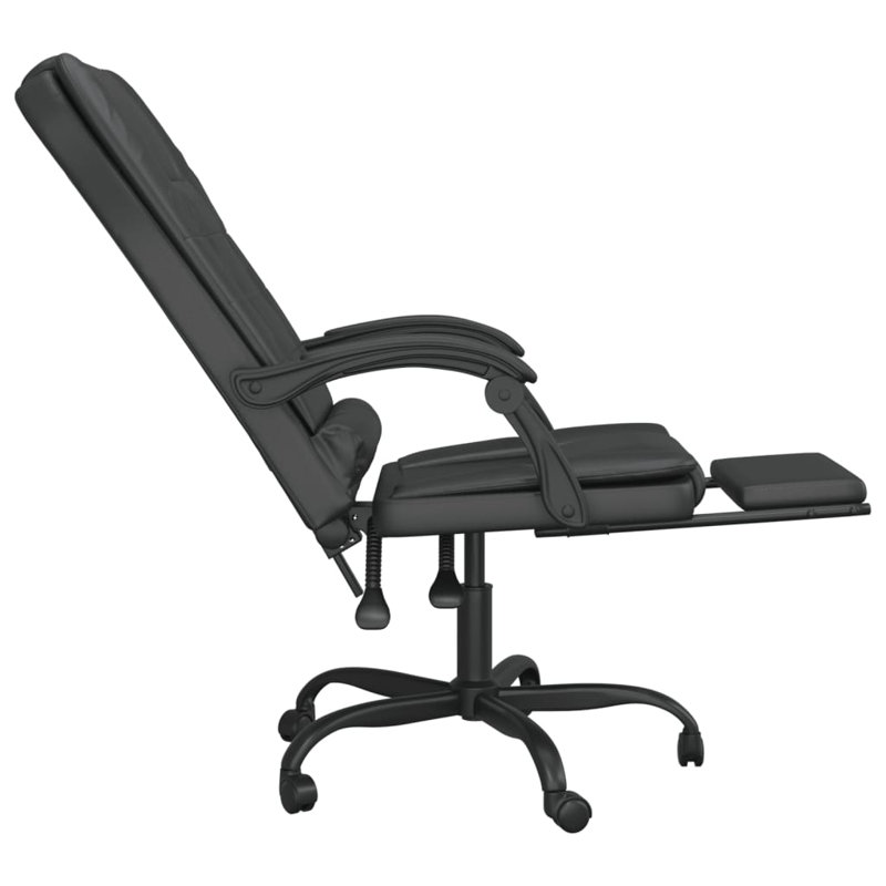 Massage Reclining Office Chair Faux Leather Chair Furniture, Black