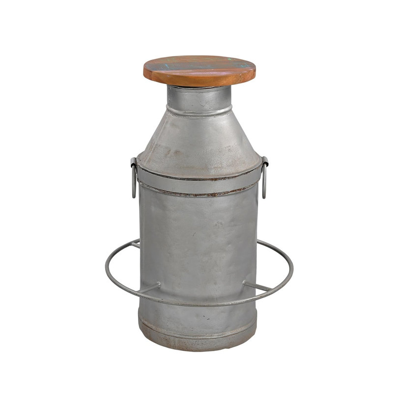 Ensemble de 2 tabourets de comptoir de cuisine 28 po en métal et bois récupéré Farmhouse