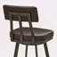 Tabouret de comptoir pivotant en métal brun avec similicuir brun