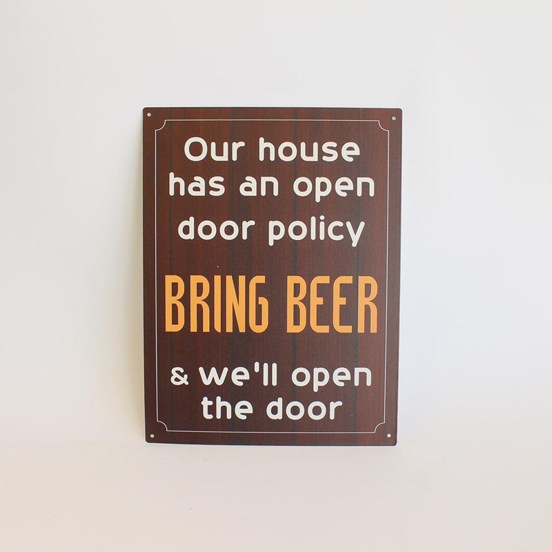 Bring Beer With Text Sign