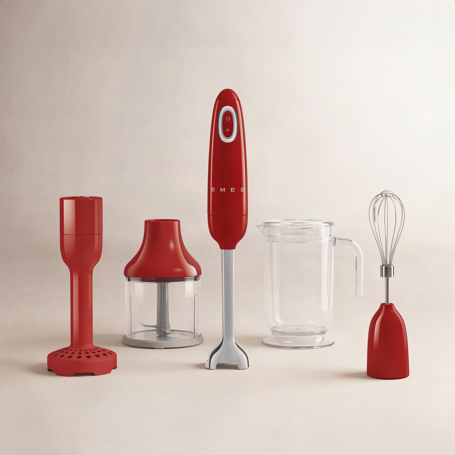 50's Retro Style Hand Immersion Blender, Red