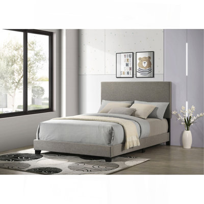 Efram Taupe Upholstered Full Panel Bed