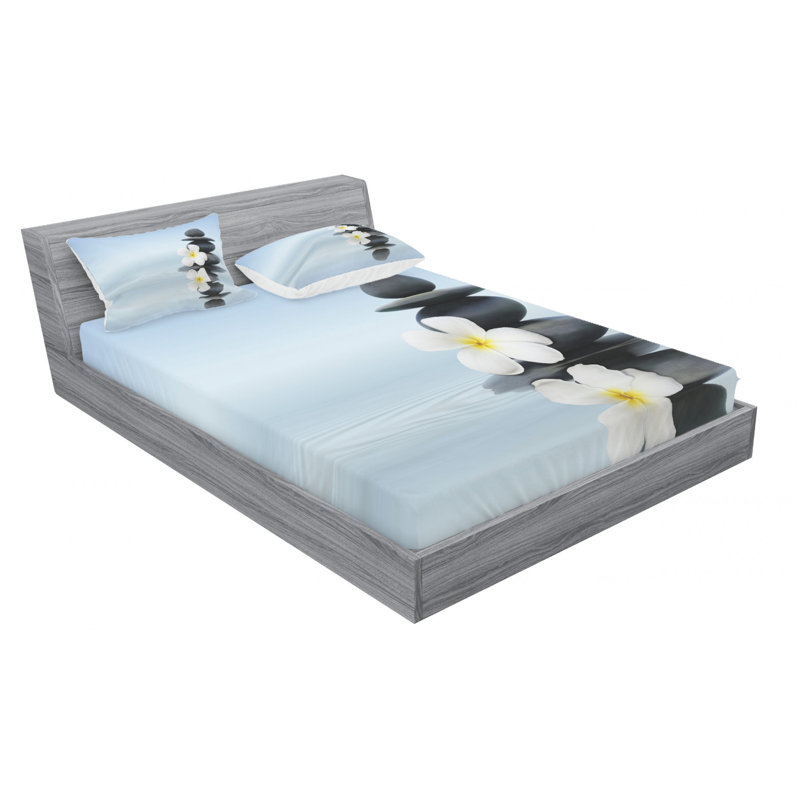 Ensemble de draps Massage Stones, Ensemble de draps pour lit double avec 2 taies d'o