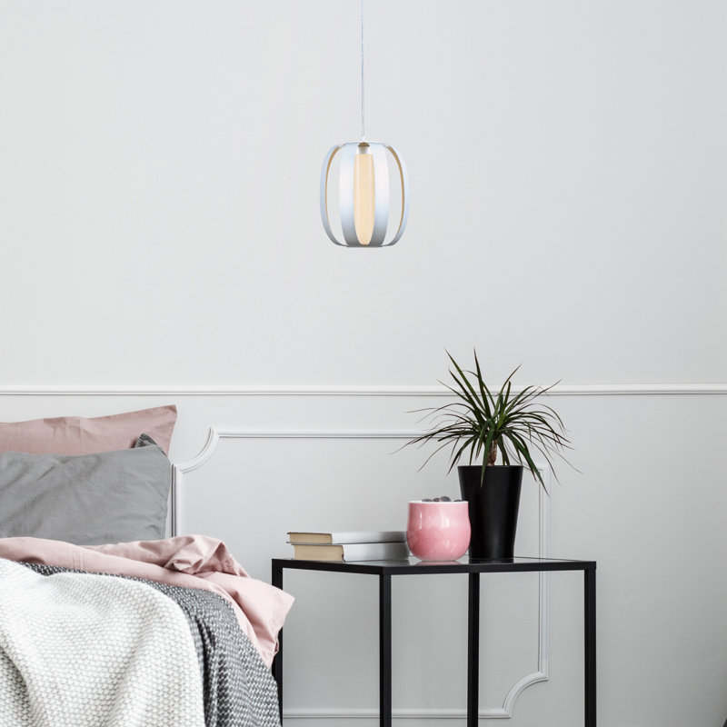 Luminaire suspendu à sphère 1 lumière à DEL philipston, Argent, H 12 po x l 10,7 po x P 10,7 po