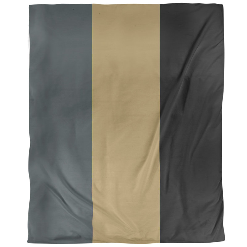 Housse de couette réversible simple Las Vegas, Microfibre, Housse de couette pour lit simple, Gris acier / doré / noir